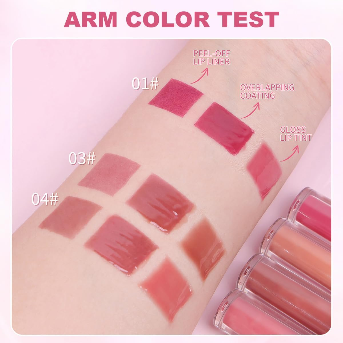2 in 1 Lip Liner Stain & Lip Gloss Dual-Ended Peel off Lip Tints Stain for Women Girls Makeup Gift,24 Hour Long Lasting Waterproof Detachable Lip Liner Pencil Highly Pigmented Color Finish (01#Berry) image number 3