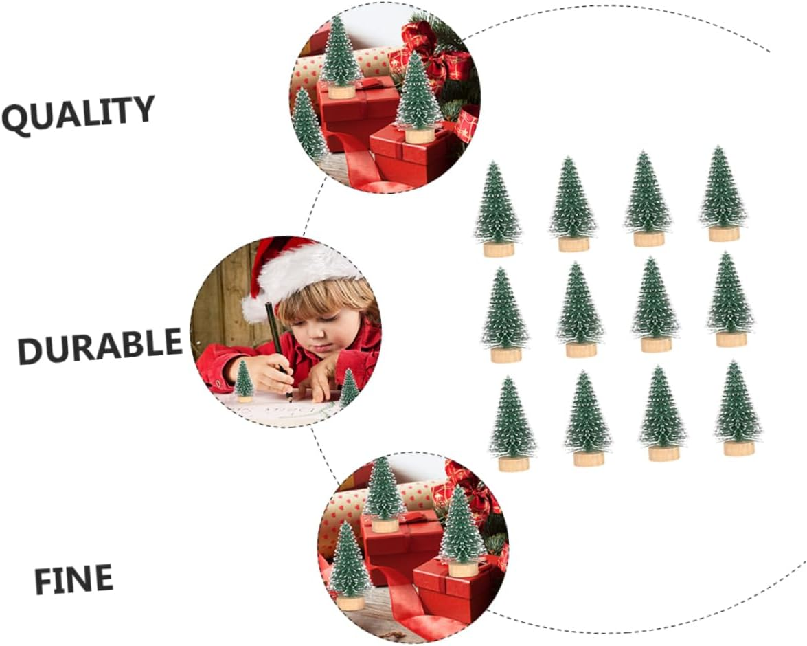 12Pcs Mini Adornment Christmas Tree Ornaments Covered for DIY Craft Tree Decorations image number 5