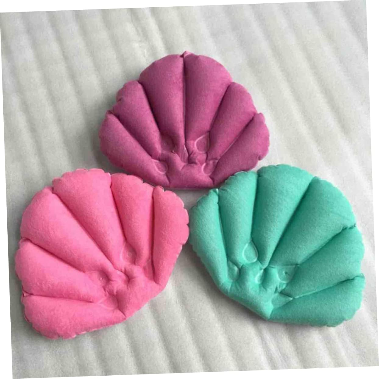 Beavorty 2Pcs Inflatable Bath Pillow Suction Cups Comfortable Spa Headrest Cushion for Bathtub Bathroom Use Random Color image number 1