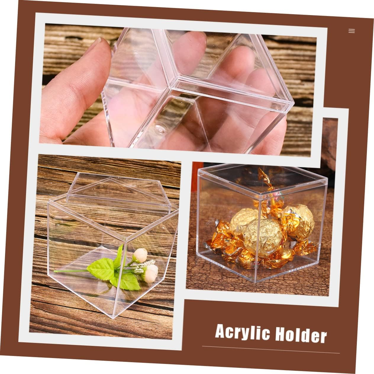 Jojofuny 12Pcs Acrylic Storage Boxes 5.5Cm Candy Snack Containers Organizer for Home Kitchen Display image number 2