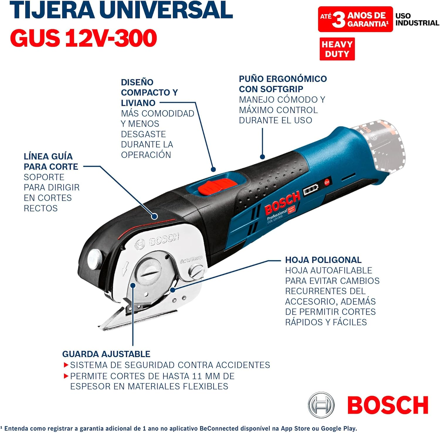 Bosch Professional 12V System Battery Universal Scissors GUS 12V-300 (Without Batteries and Charger, in Box) image number 6
