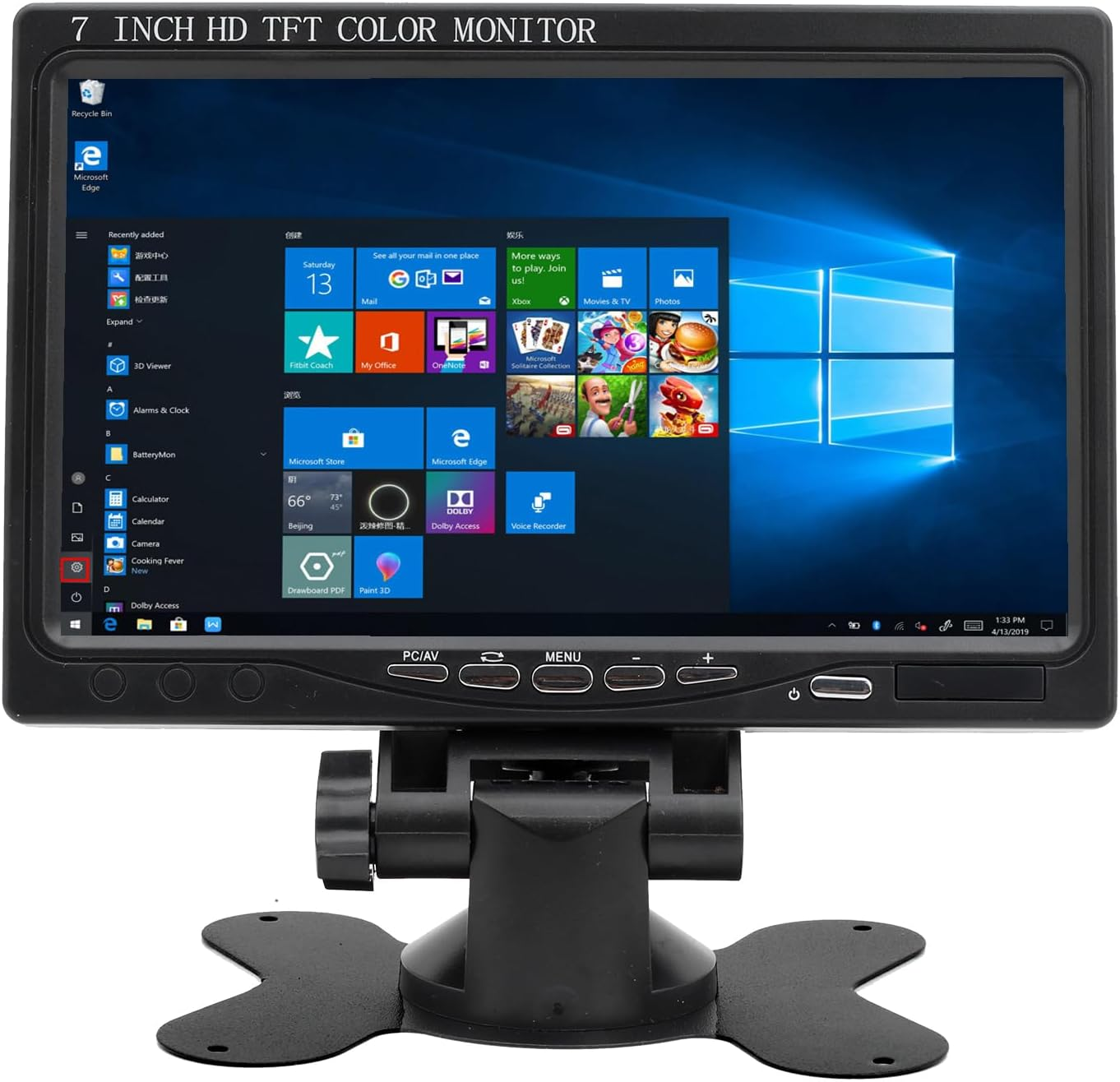 7 Inch Small HDMI Monitor 1024X600 Resolution Small 1080P Portable IPS Monitor Built-In Speakers HDMI VGA Input for Gaming CCTV Security Raspberry Pi PC (H702)