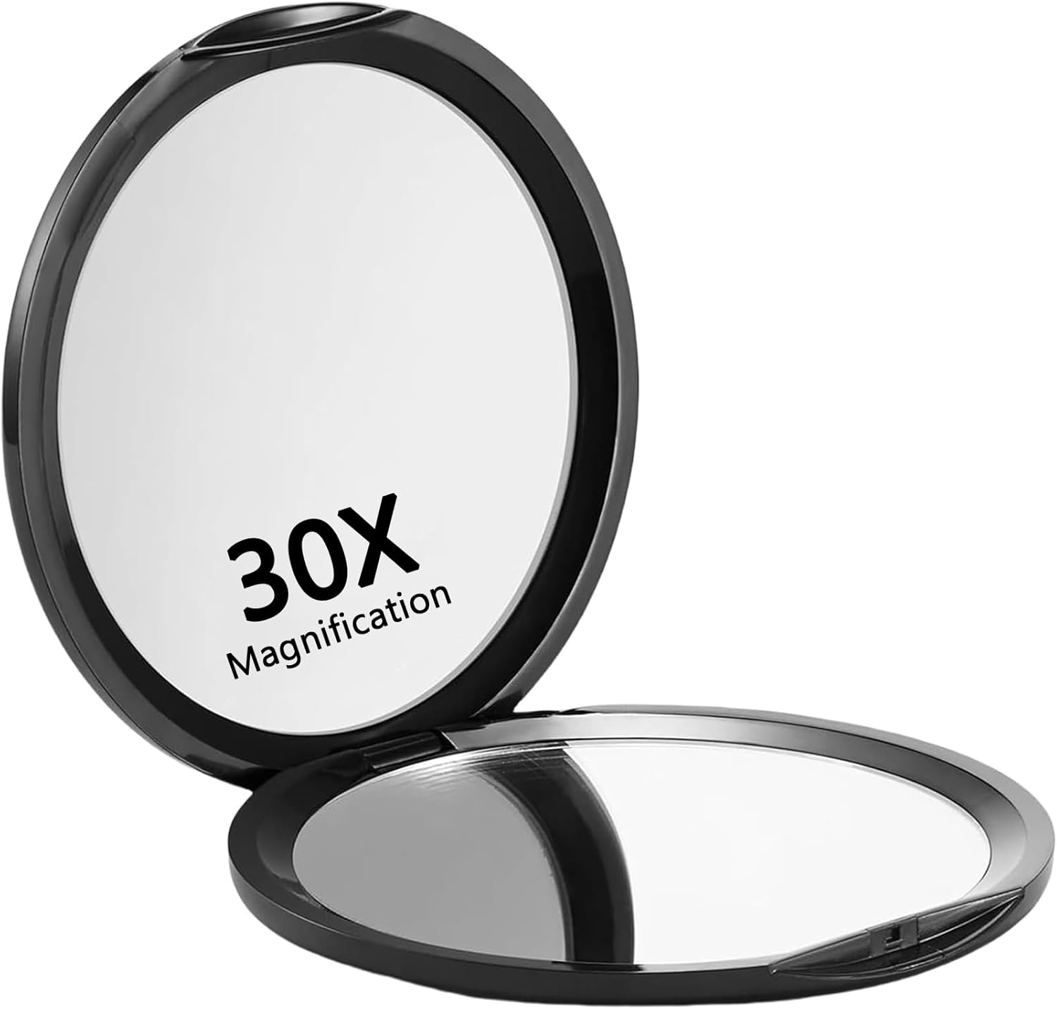 Evadollina Compact Pocket Mirror with 1X/30X Magnification, Ideal for Travel, 30X Magnifying Mirror, Christmas Gifts (Black) image number 5
