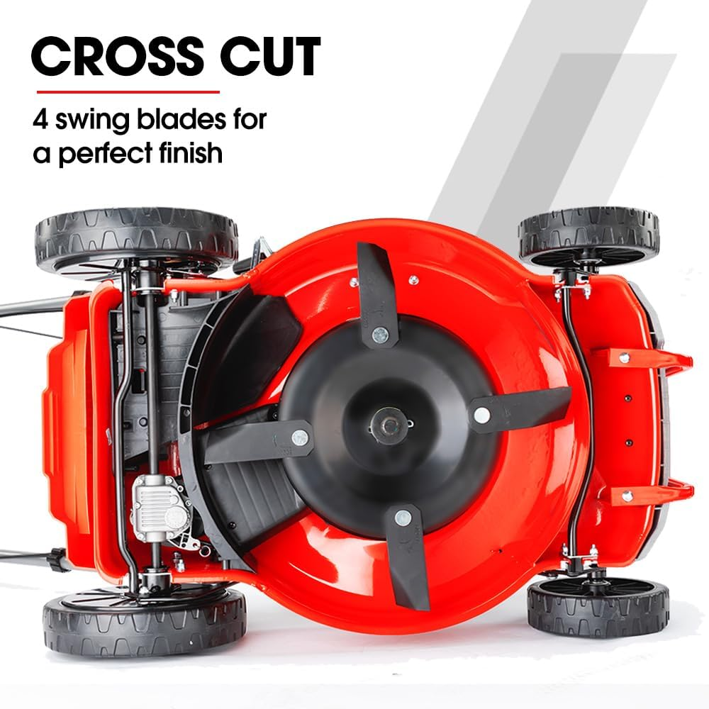 Baumr-Ag 18" 150Cc Self Propelled Lawn Mower, 7 Height, Steel Deck, Cup Holders, 4-Stroke Petrol Lawnmower - 740SX image number 6