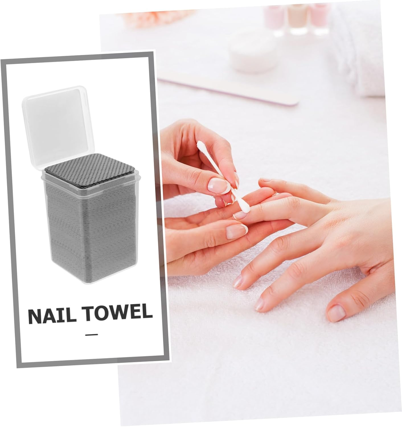DEARMAMY Lint Free Nail Wipes for Gel Nails 600Pcs Black Square Cotton Pads for Manicure and Travel Use image number 1