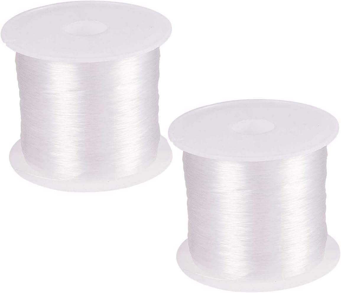 Jewelry Bracelet String Nylon Thread Beading Thread, 2Pcs 80M Clay Beads String Invisible Wire, Strong Crystal Elastic Beading Line Cord Thread String,Beading Threads Crystal Stretchy Bracelet String