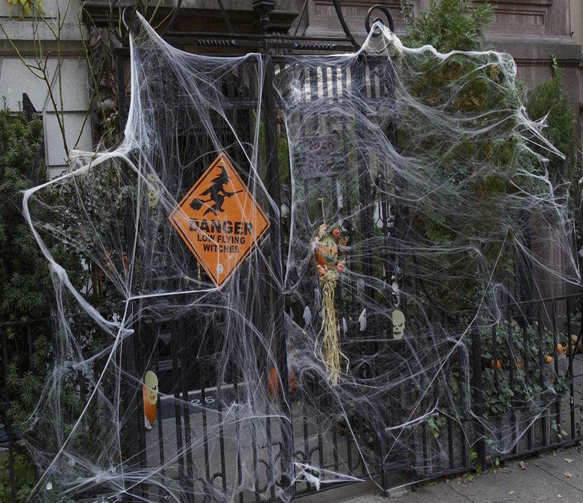 CHICIEVE Halloween Spider Webs Stretchable Spider Webs Halloween Decorations Spider Webs,Enough to Cover 1000 Square Feet (300G Spider Web) image number 5