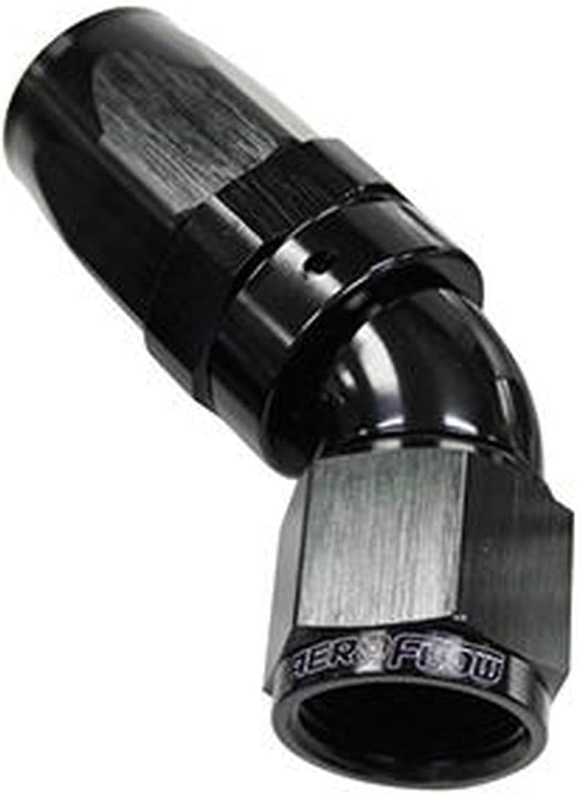 Aeroflow AF152-10BLK 45 Deg Hose End -10AN Black Full Flow Taper Style AF152-10BLK