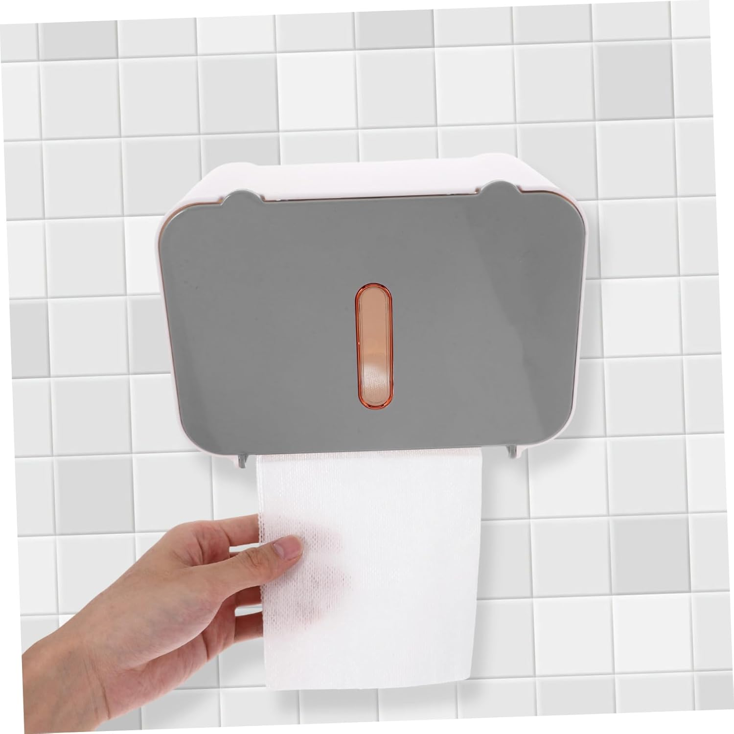 Homoyoyo Wall Mounted Tissue Box for Bathroom Kitchen No Drill Paper Towel Dispenser Holder Automatic Touchless Tissue Holder image number 2