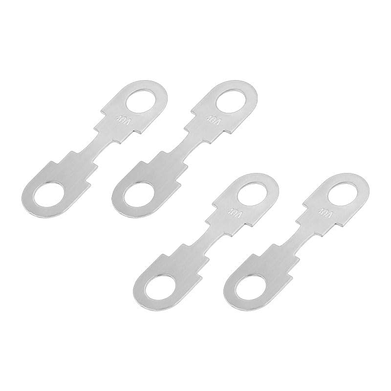 4 Pcs 50A Flat Fuse Strips, Silver Tone Zinc Alloy Accessories Replacement for Car Motorcycle DC 12V-32V Circuit image number 4