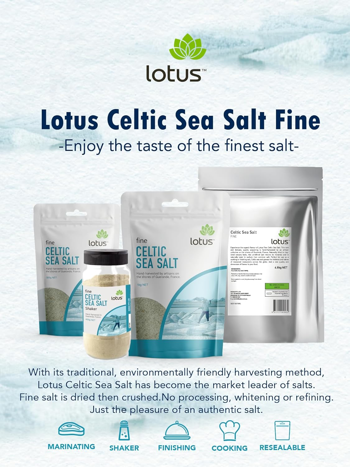 Lotus Sea Salt Celtic Fine 4.8Kg Bulk Pack