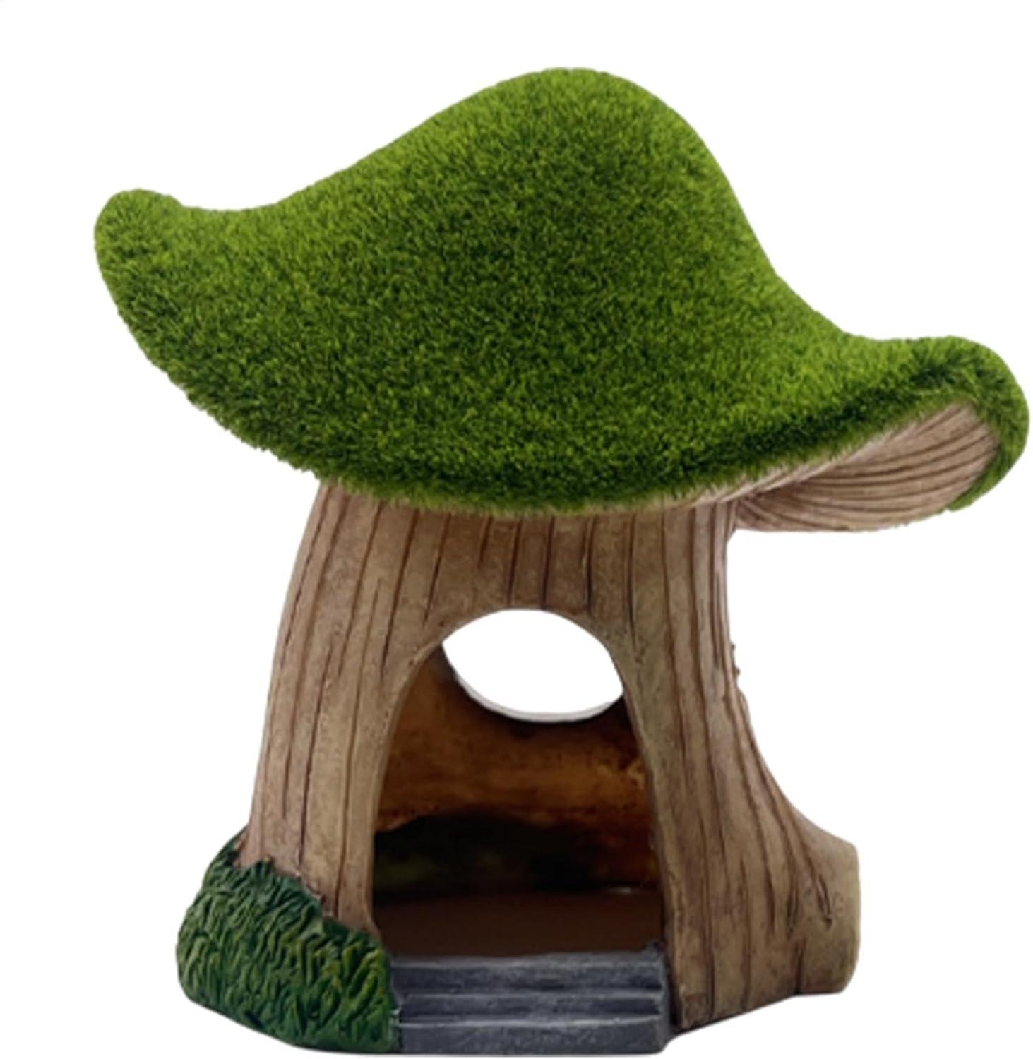 Hjatirace Fish Tank House | Mushroom Green Moss Aquarium House Cave - Fish Shelter Landscape Cave Decor for Live Fish, Pet Shrimp, Reptiles image number 3