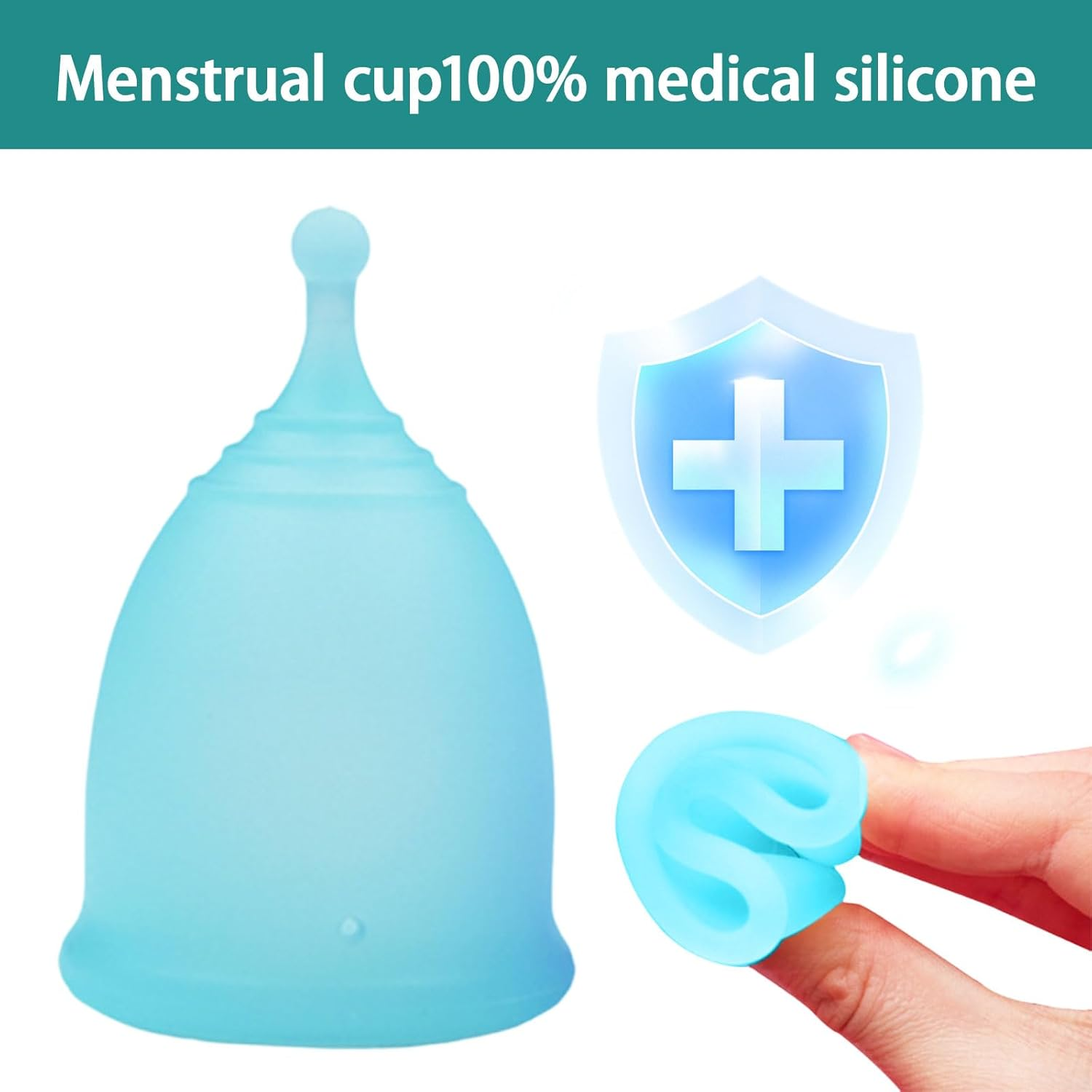 2Pack Menstrual Cup, Reusable Period Cup,Menstrual Disc, Better Alternative to Sanitary Napkins and Tampons image number 4