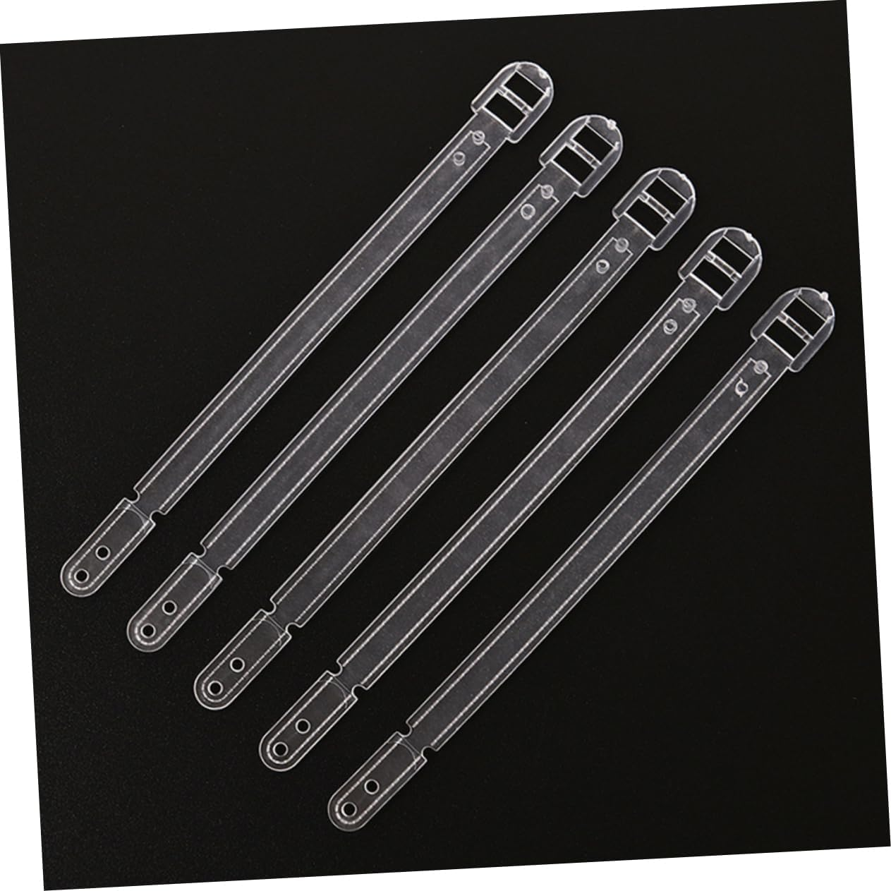 KOMBIUDA 100Pcs Clear Plastic Luggage Loop Straps for Identification Id Card Tags Transparent Name Tag Loops for Suitcases Travel Business Badge Holders