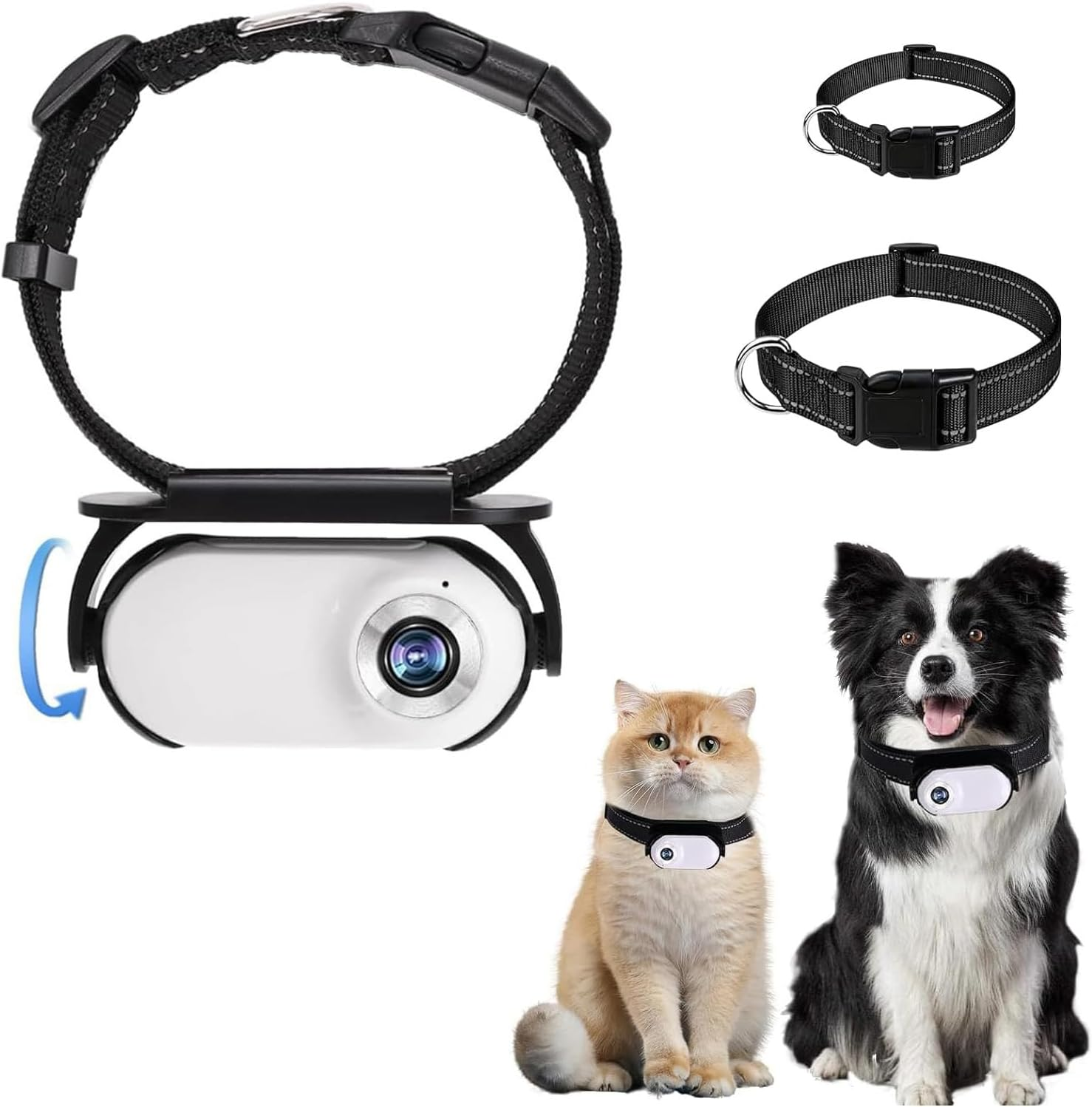 Cat Collar Camera with 120&deg; Wide Angle Lens - Lightweight Mini Sports Action Body Camera for Pets (White) image number 3