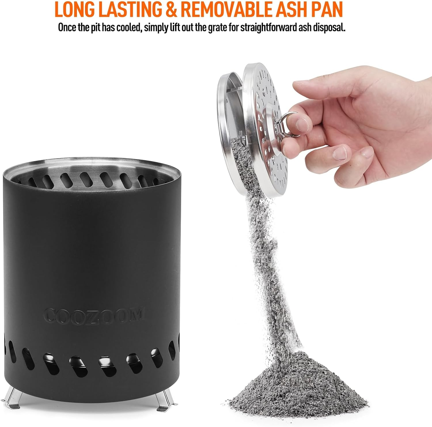 Portable Table Top Fire Pit: 5.5" Stainless Steel Mini Outdoor Stove with Stand, Low Smoke Burning Tabletop Firepit Fueled by Pellets or Wood, for Urban & Suburbs outside Camping Black image number 5