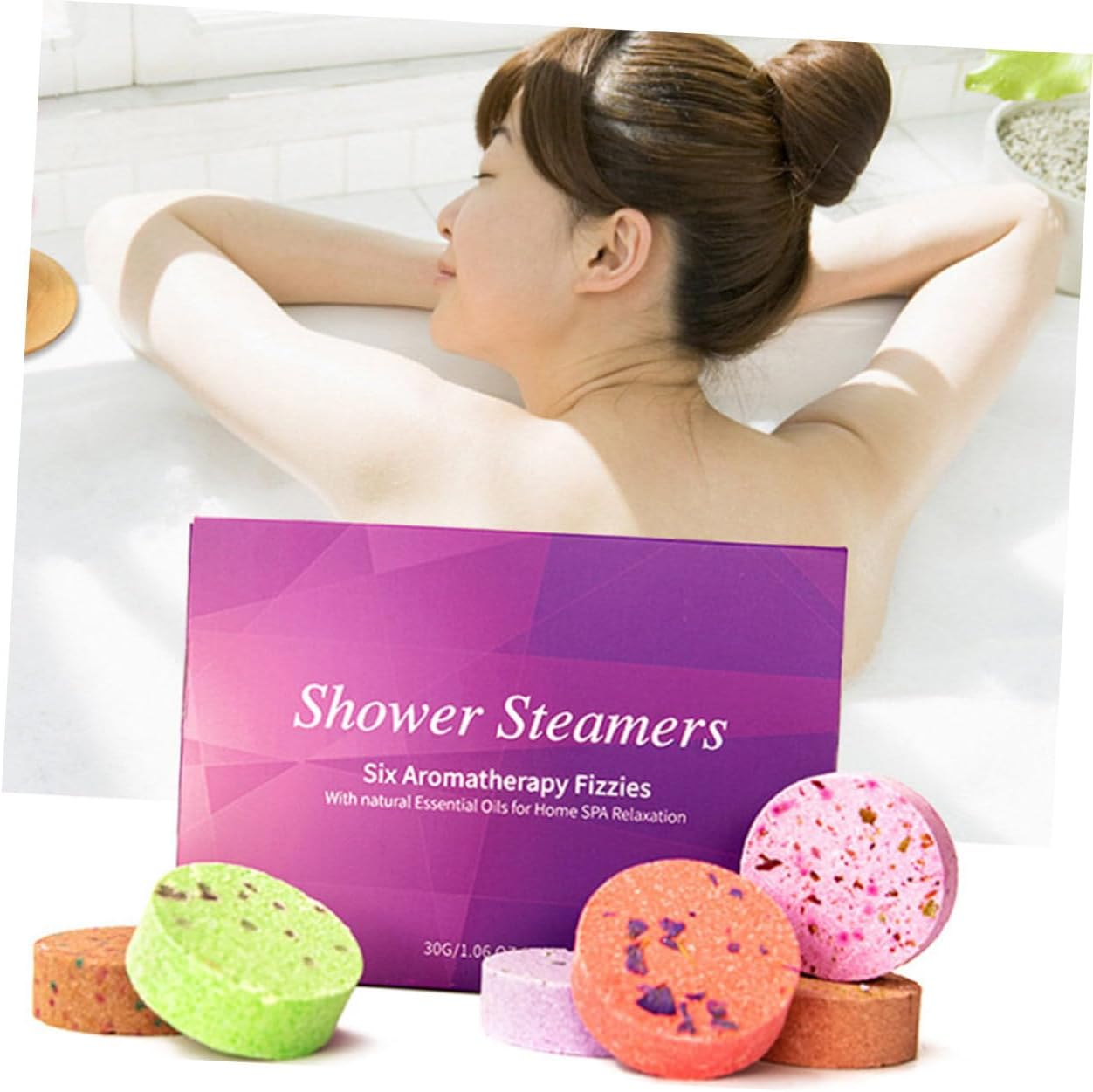 PLAFOPE 6Pcs Wildflowers Spa Aromatherapy Bath Tablets Hotel Bath Salt Tablets for Women