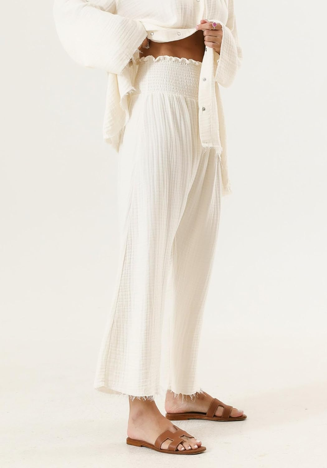 Modal Guaze Nursing Set, Cream, L/XL image number 1