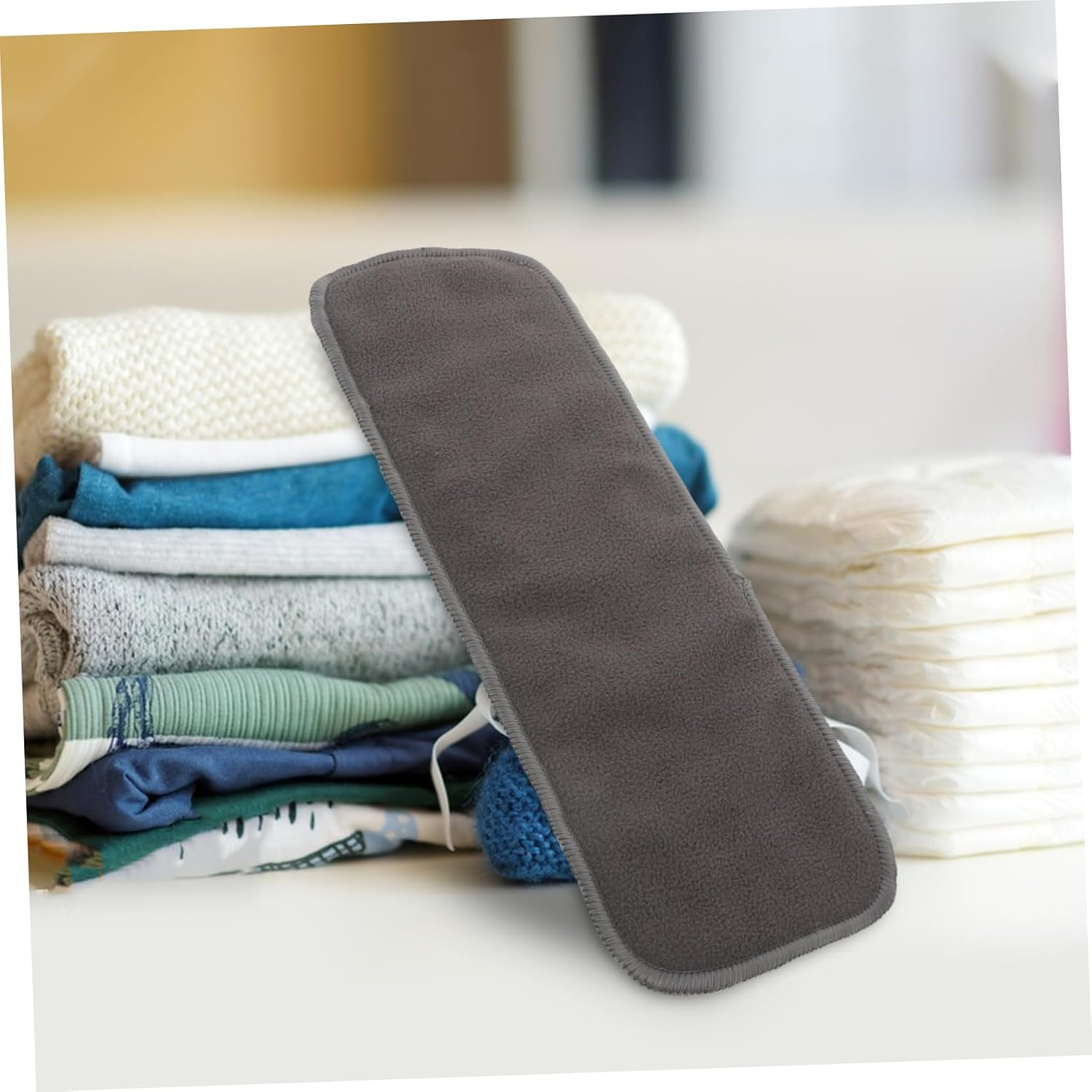 SECFOU 10Pcs Reusable Pee Pads Bamboo Diaper Boosters Nursing Pads Washable Liners for Newborn Diaper Changing image number 4