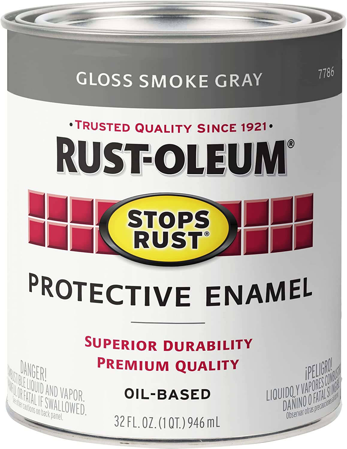 Rust-Oleum Stops Rust Protective Enamel 946Ml Gloss Smoke Grey - #1 Rust-Preventative Paint for Indoor/Outdoor Use, Durable & Corrosion-Resistant, Perfect for Metal Surfaces, Long-Lasting Protection image number 5