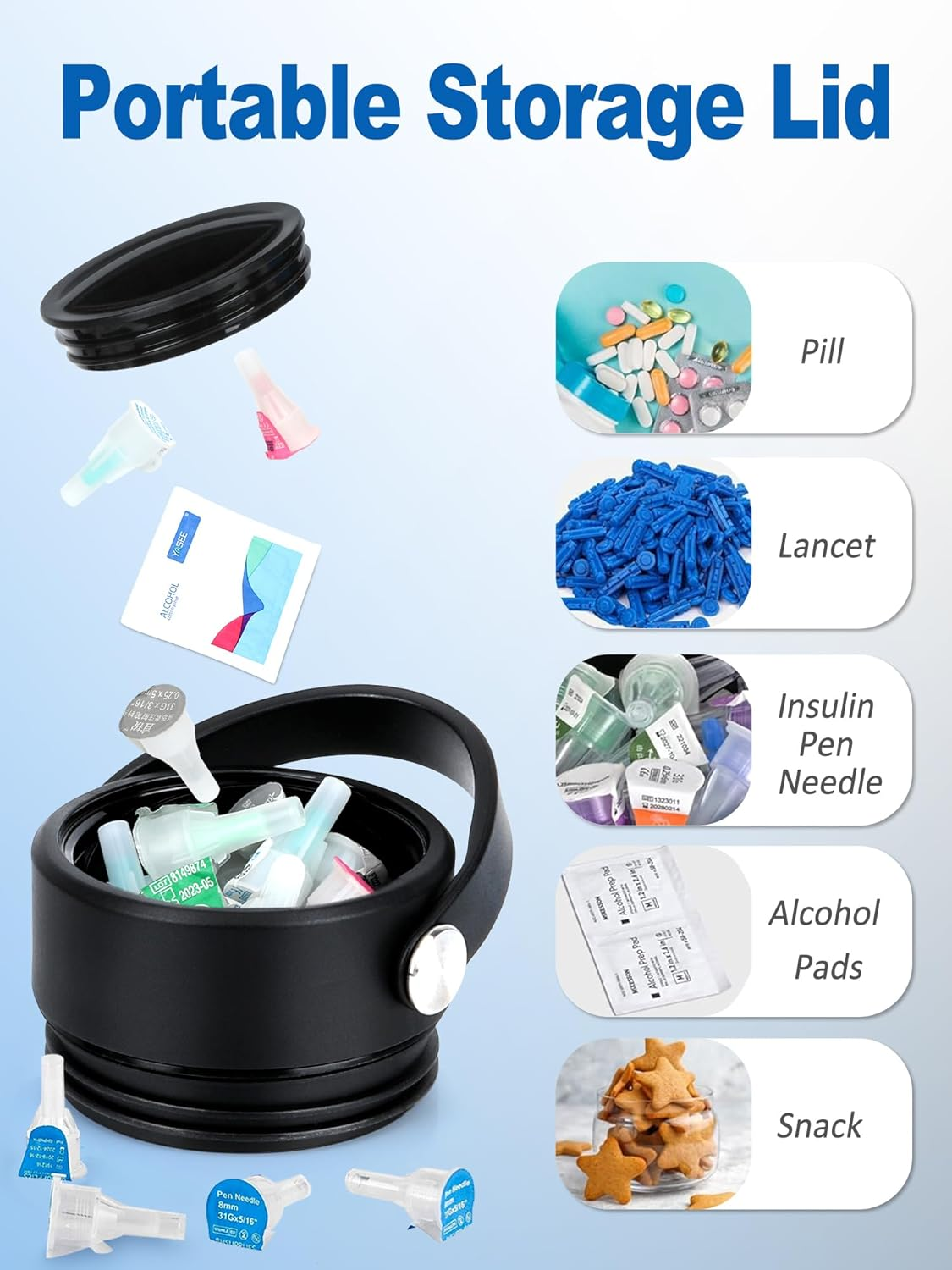 YOUSHARES 1-5 Pens Insulin Cooler Travel Case Medication Cooler for Travel TSA Approved Insulated Medicine Travel Case, 48H Diabetes Travel Case with Ice Pack for Long Trip and Daily (Black) image number 5