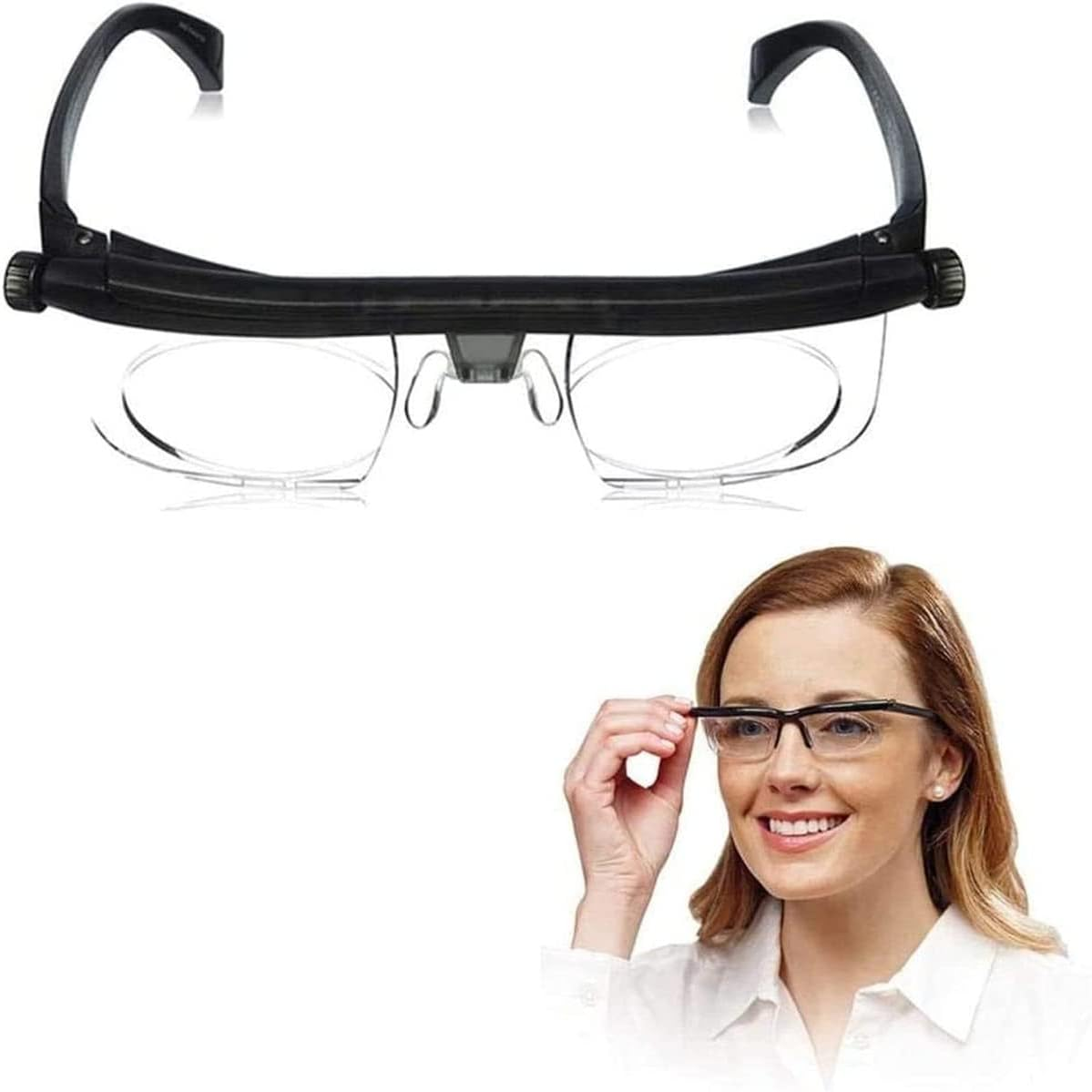 Adjustable Dial Glasses, Variable Focus for Reading Distance Vision Eyeglasses,Reading Glasses with Proper Vision Focus, One Size image number 3