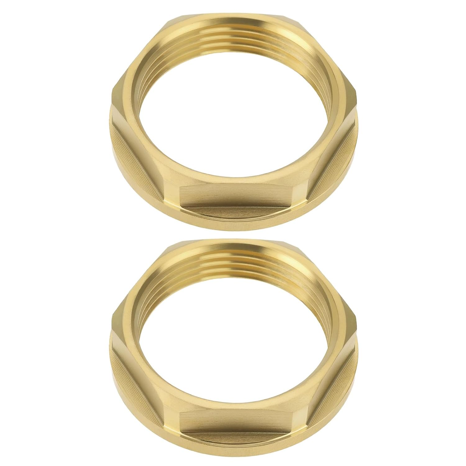 YINETTECH 2Pcs 1 1/4 Inches BSP Flanged Brass Nuts Basin Waste Back Nuts for Securing Ball Valves Toilet Handles Tank Connectors to Toilet Cisterns image number 6