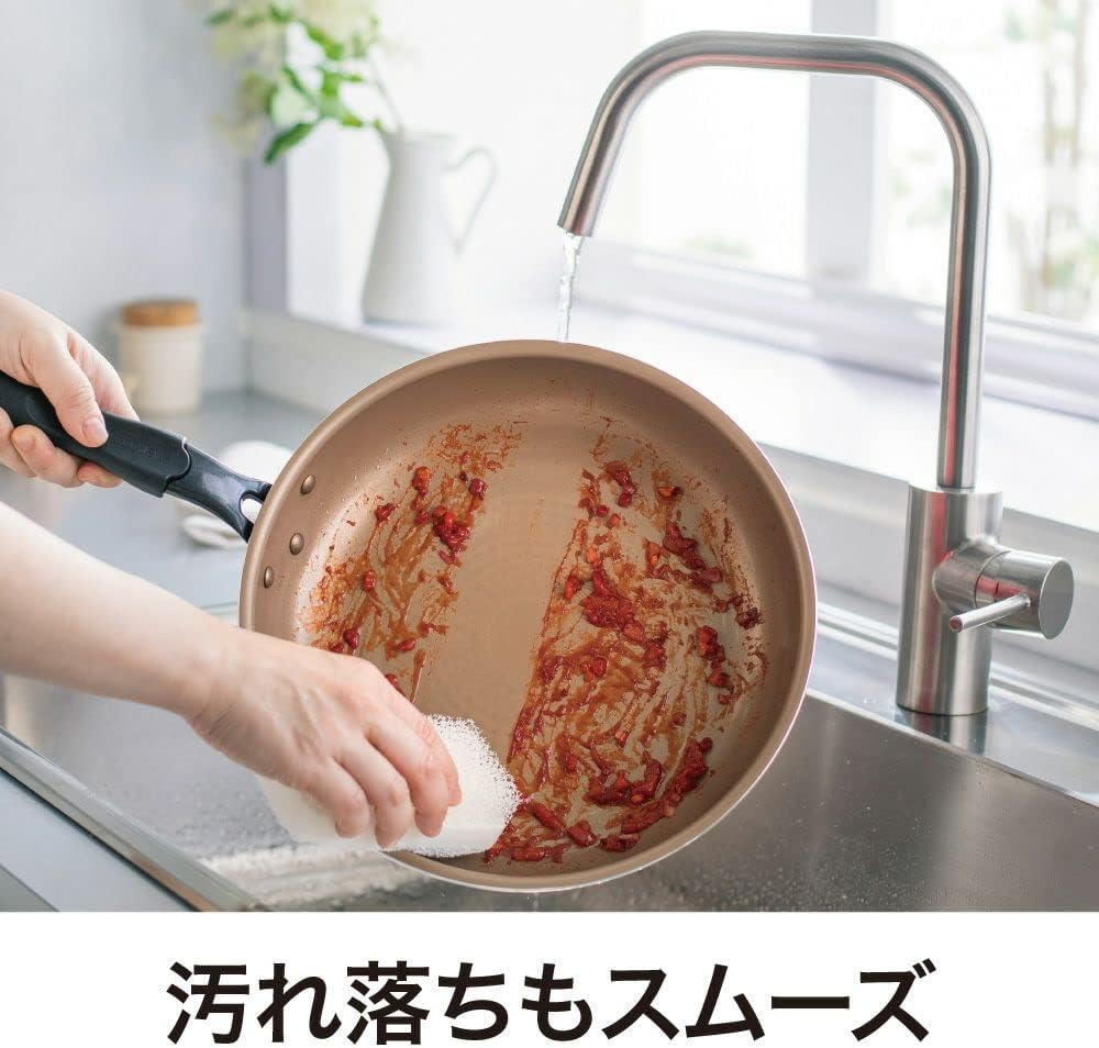 Evercook Deep Fry Pot, 11.0 Inches (28 Cm), Gas Fire, Lightweight, Non-Stick Frying Pan, PFOA Free, Navy, Doshisha image number 2