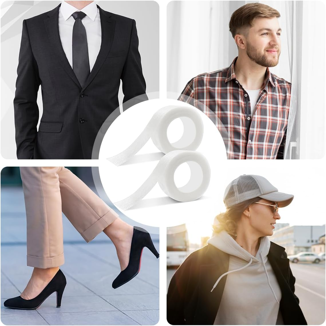 NILLOS Adhesive Collar Protection Pads, 2 Rolls Collar Sweat Pad Set for Blouses, Golf Caps, Shirts, T-Shirts, Tennis Visors (8M X 2.5Cm/Rolls) image number 3