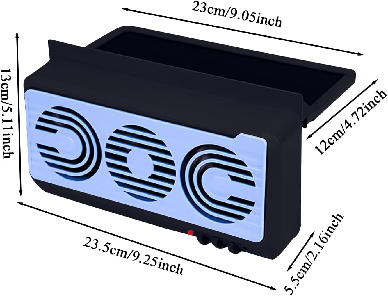 Solar Powered Car Window Fan, Quiet Solar Car Air Purifier, Air Purification Cooling Device for RV Travel Vehicle Home Camping Truck - Black image number 5