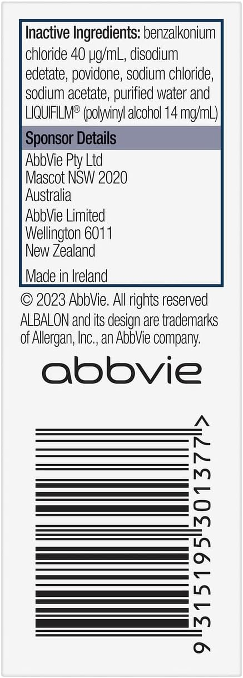 Albalon a Allergy Eye Drops 15Ml image number 5