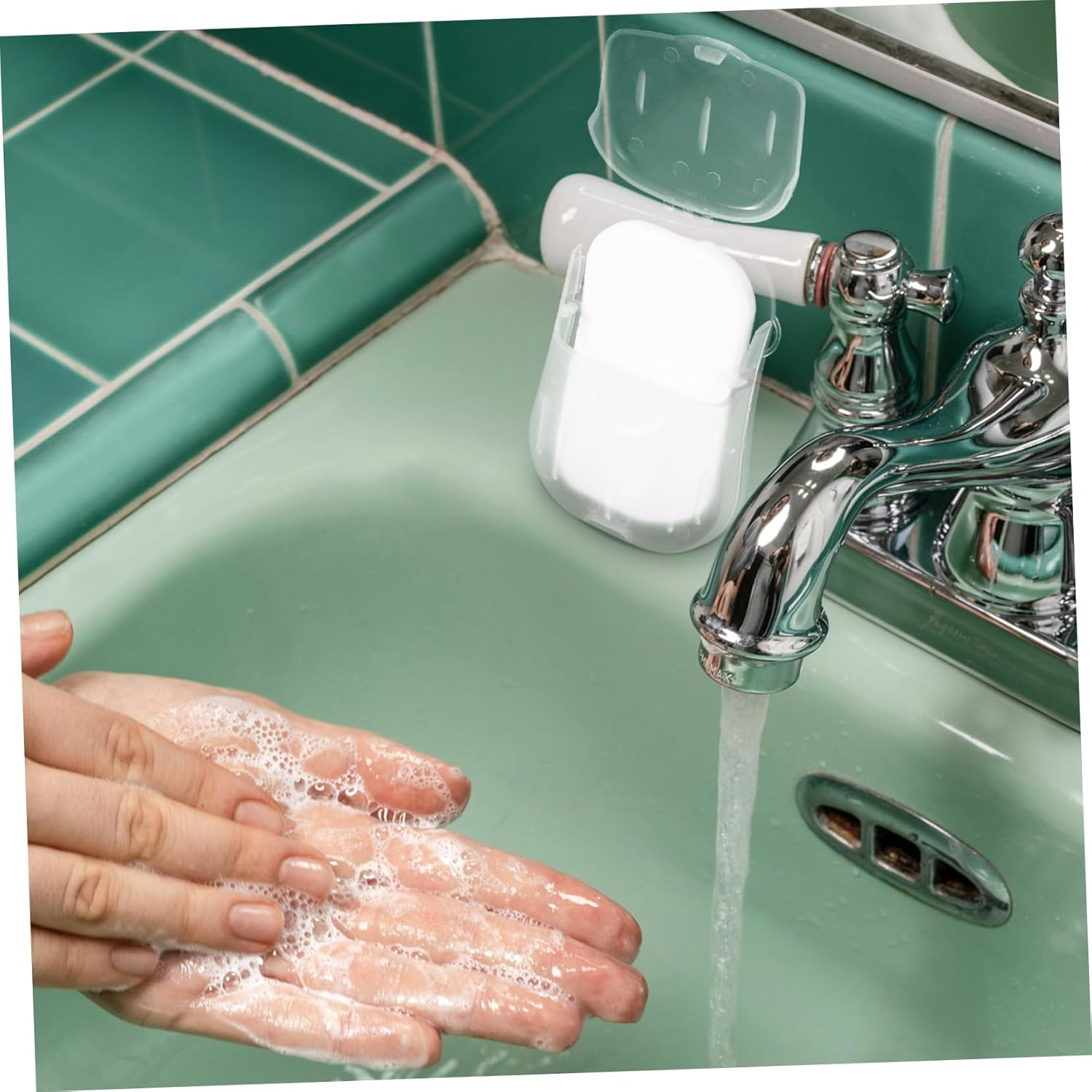 OSOLADY Travel Soap Sheets Hand Cleaning Soap Slices Boxes Packing for Family Camping Trip image number 4