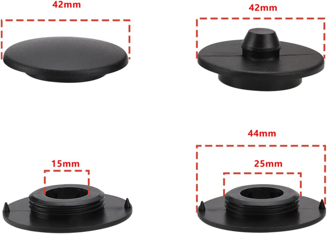 Ecsing 4 Sets Car Dual Layer Carpet Clips 42Mm Carpet Retainer Anti-Slip Buckle Black Plastic round Floor Mats Buckle Plastic Car Floor Mats Fixing Clips image number 5