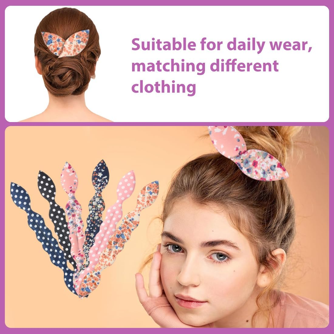 GXGM 6 Piece Magic Bun Maker, Hair Bun Maker, Hair Bun Maker, Braid Hair Styling Tool, for Women and Girls, Suitable for Beginners