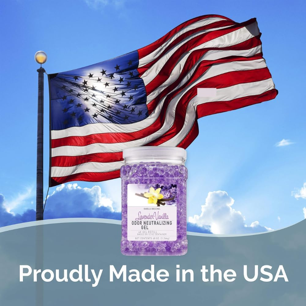 SMELLS BEGONE Odor Eliminator Gel Bead Value Pack - Air Freshener - 2 X 12 Ounce + 48 Ounce Refill (Purple) image number 6