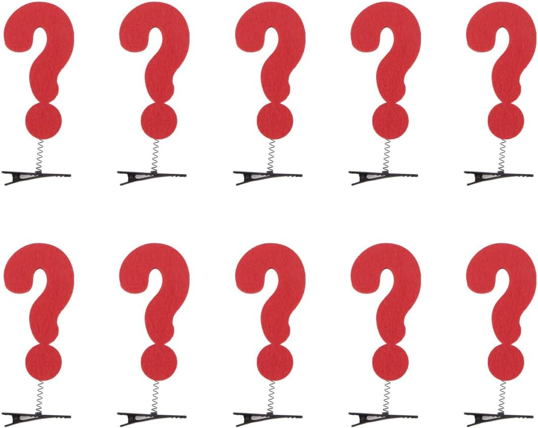 Ausi 10-Piece Cute Question Mark Hair Clips &ndash; Versatile Hairstyle Decor for Parties & Special Occasions image number 1