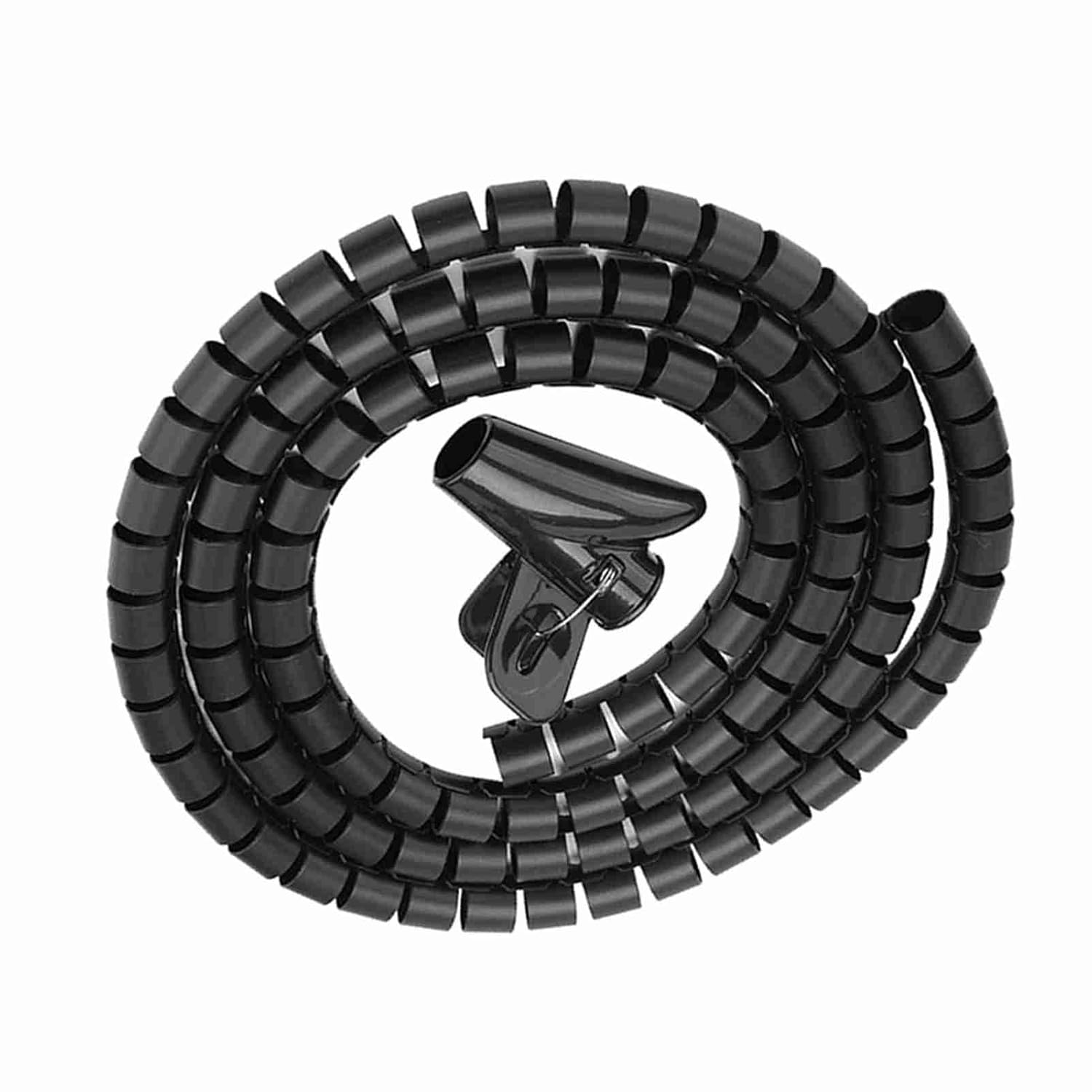 Spiral Tube Wrap, Reusable Flexible Spiral Tube Cable Organizer Wire Wrap Cord Protector Wire Storage (1.5M*16Mm) image number 1