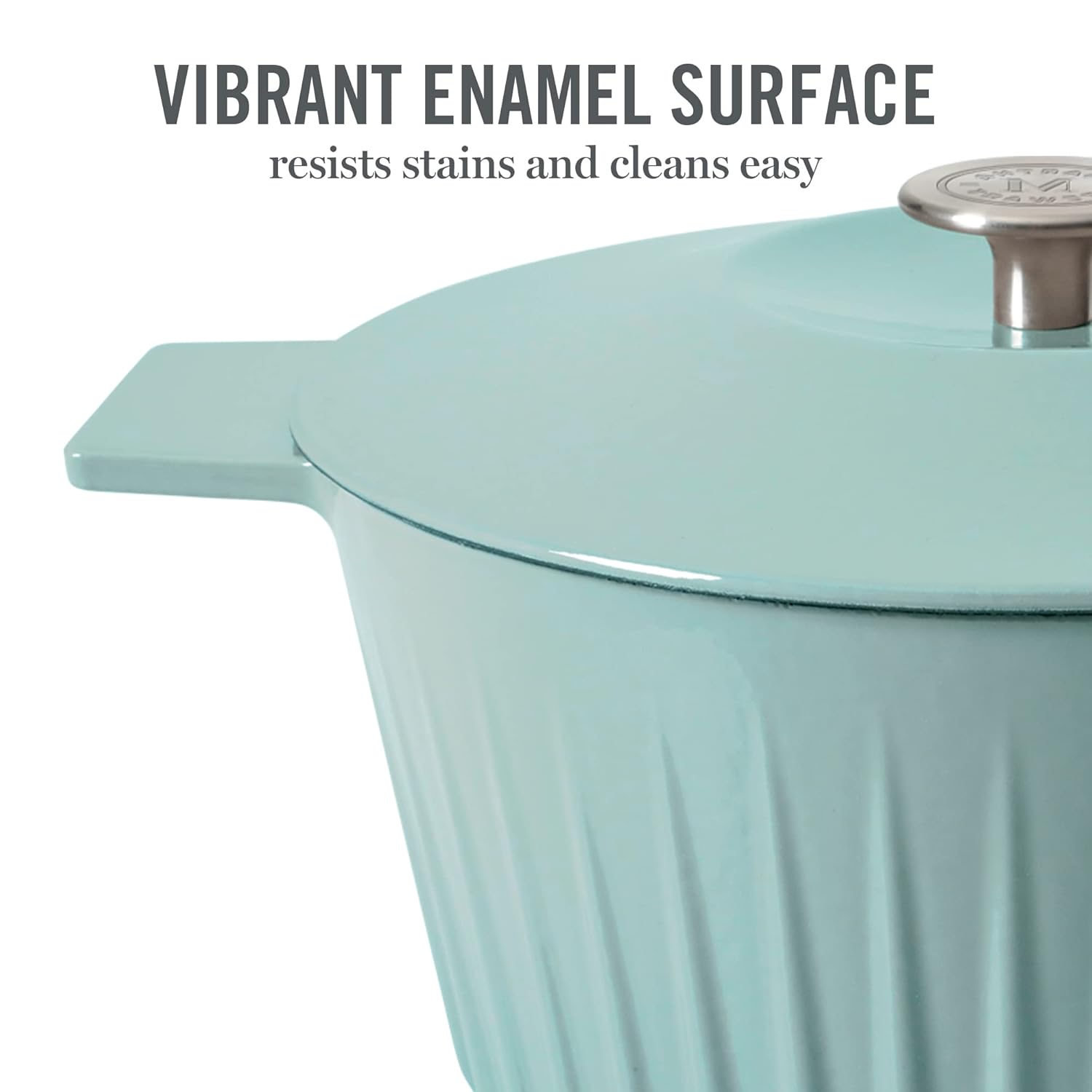 Martha Stewart Eastholm 3-Quart Enameled Cast Iron Dutch Oven - Martha Blue image number 1