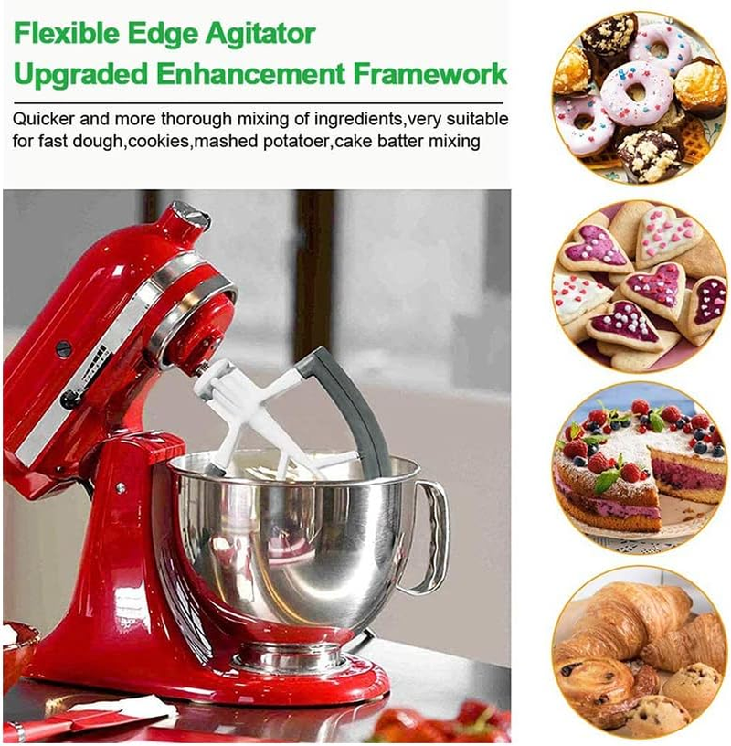 Flex Edge Beater Attachment for Tilt-Head Stand Mixers - Food-Grade Paddle Scraper with Silicone Rim - Versatile and Easy-To-Clean for Dough, Butter, and More image number 4