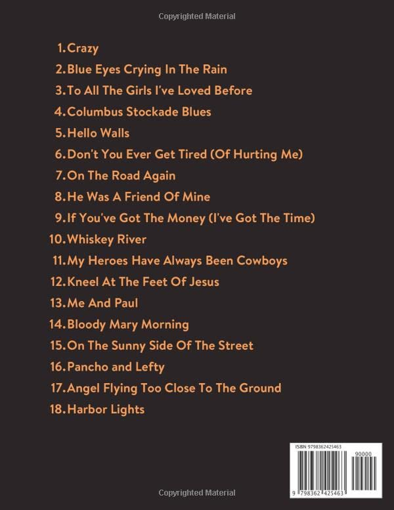 Willie Nelson Sheet Music Book: Piano, Vocal and Guitar Chords image number 1