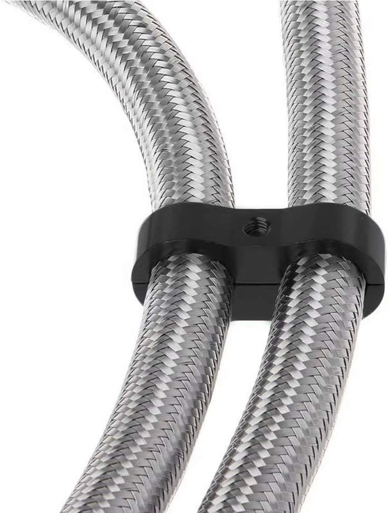 6PCS AN6 6AN Billet Aluminum Fuel Line Mounting Hose Separator Clamp for Fuel Line, Oil Hose, Brake Line, Water Pipe, Gas Line Black image number 4