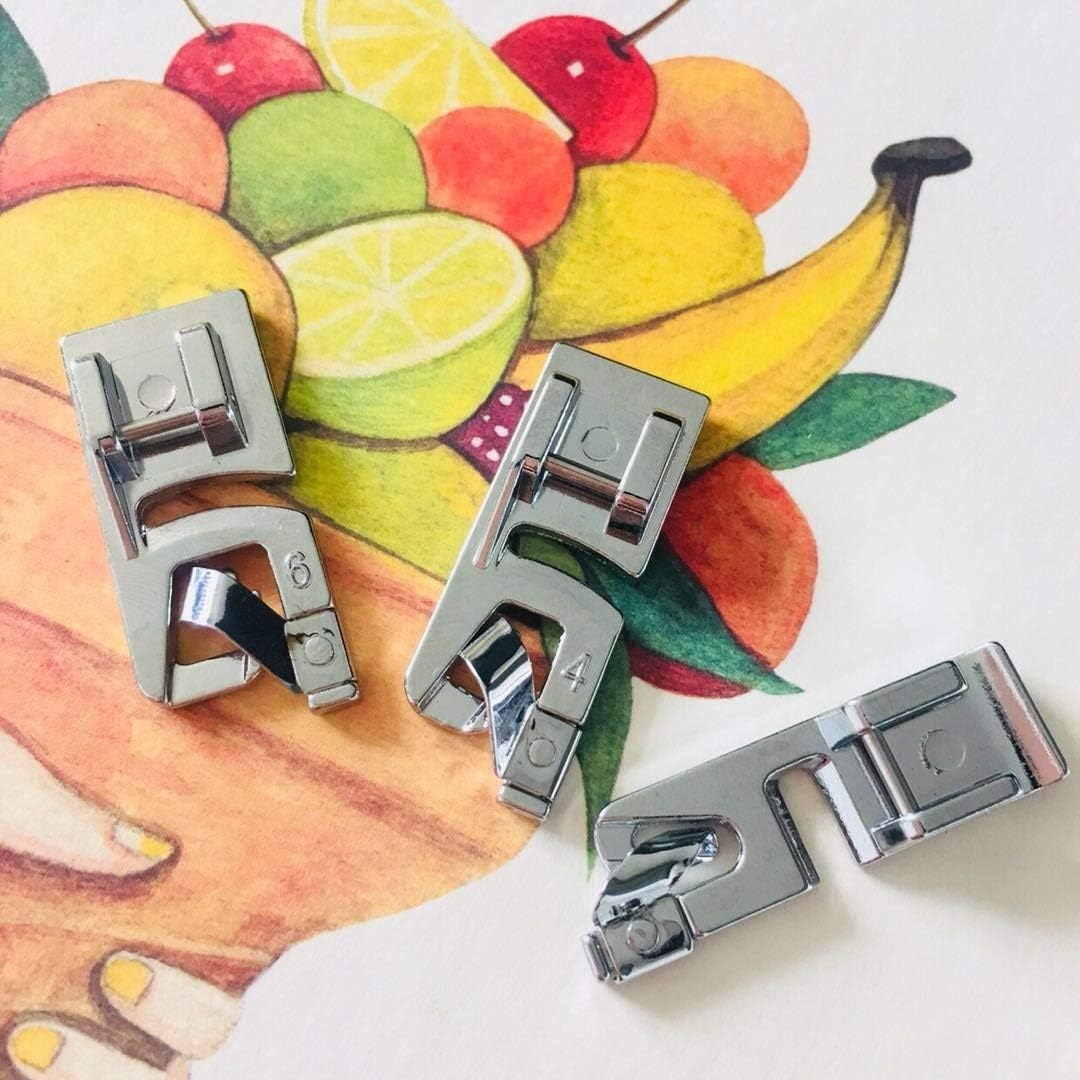 Windman 3 Sizes Rolled Hem Foot 3 Mm, 4 Mm, 6 Mm Hemmer Foot for Singer Brother Hem Foot Low Shank Machine Sewing Foot Hemmer image number 2