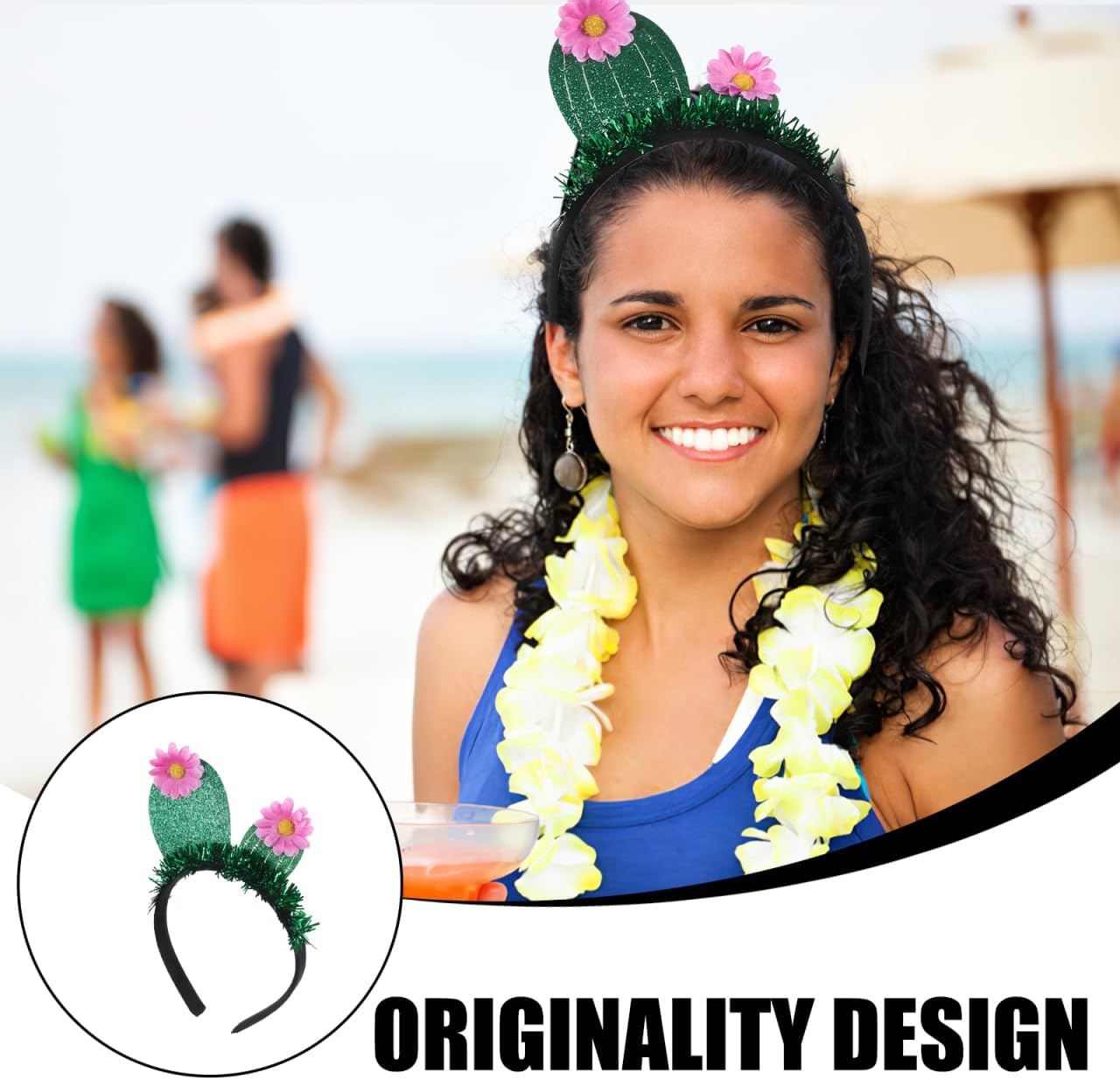 FOMIYES Pack of 2 Headbands, Cactus Bands, Festival Outfit, Headbands for Women, Hair Clips, Hair Charm, Qridor Headwear, Festival Hair Band, Greetings, Green image number 3