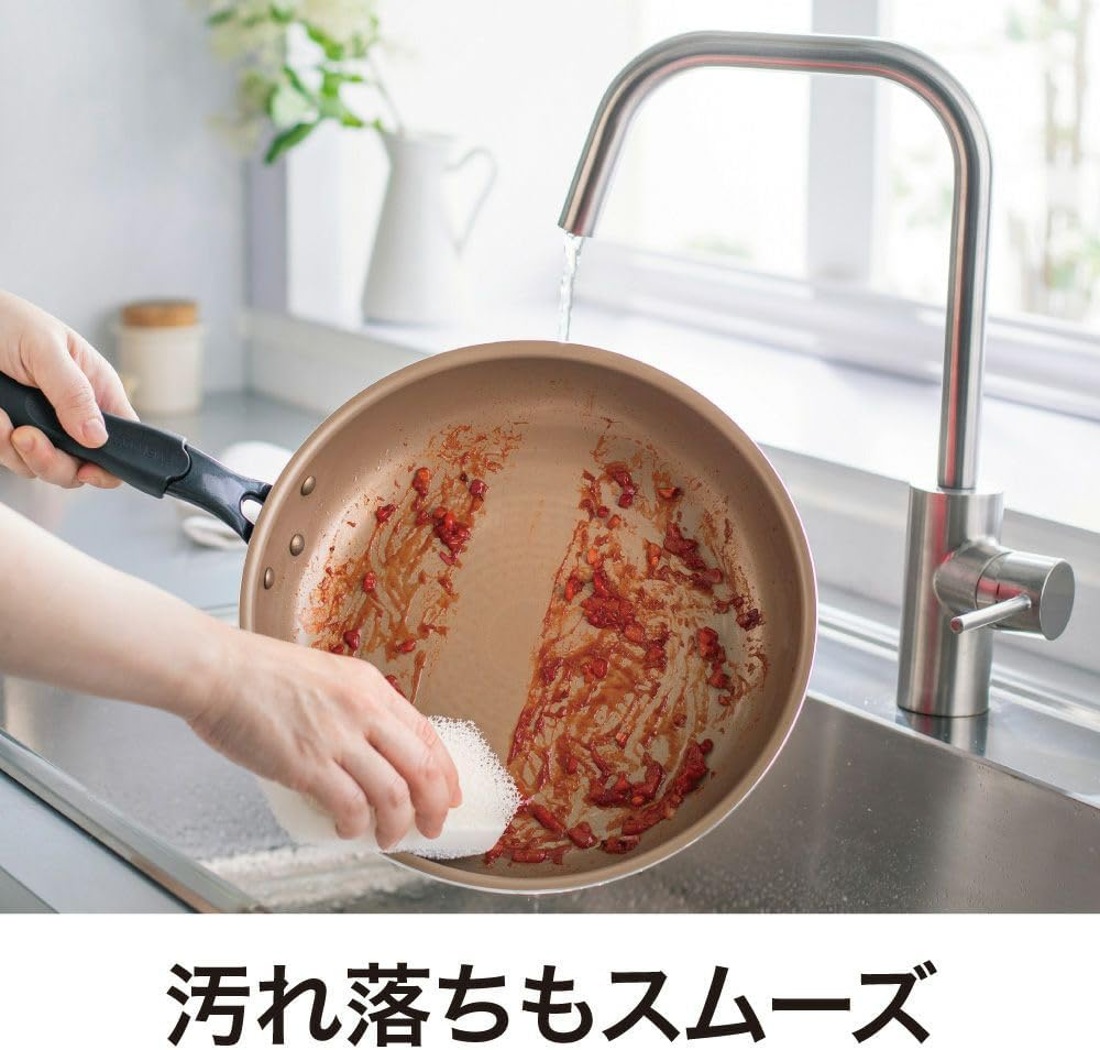 Evercook Frying Pan Set, 2-Piece Set, Gas Fire, Lightweight, Non-Stick Frying Pan, PFOA Free, Navy, Doshisha image number 1