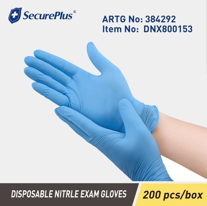 SECURE plus Nitrile Exam Gloves Disposable Gloves，Cleaning Service Gloves, Boxed 200 image number 3