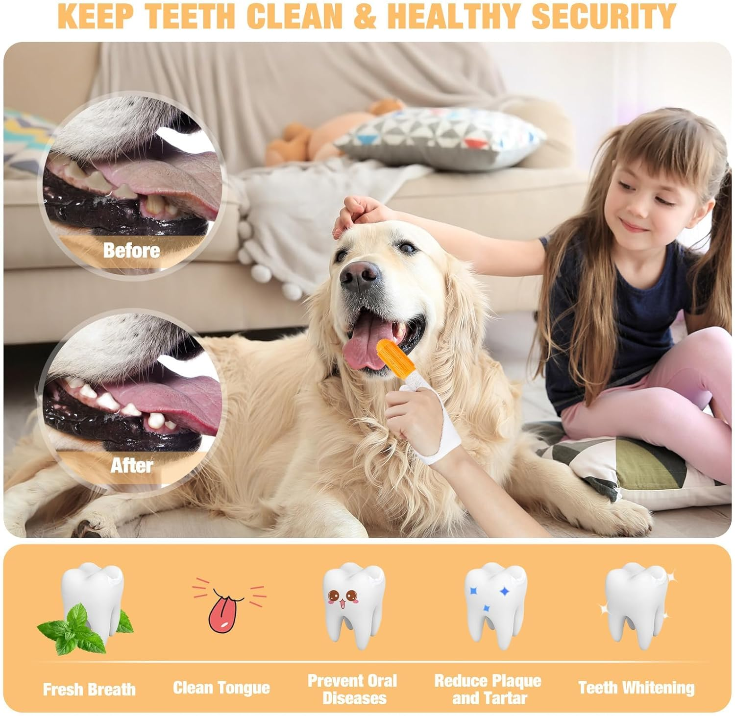 ZANZER Toothbrush Dog Tooth Brushing Kit 4Pack Dog Finger Toothbrush for Dog Teeth Cleaning&Dog Dental Care,Cat Toothbrush Dog Tooth Brush Puppy Toothbrush Pet Toothbrush image number 4