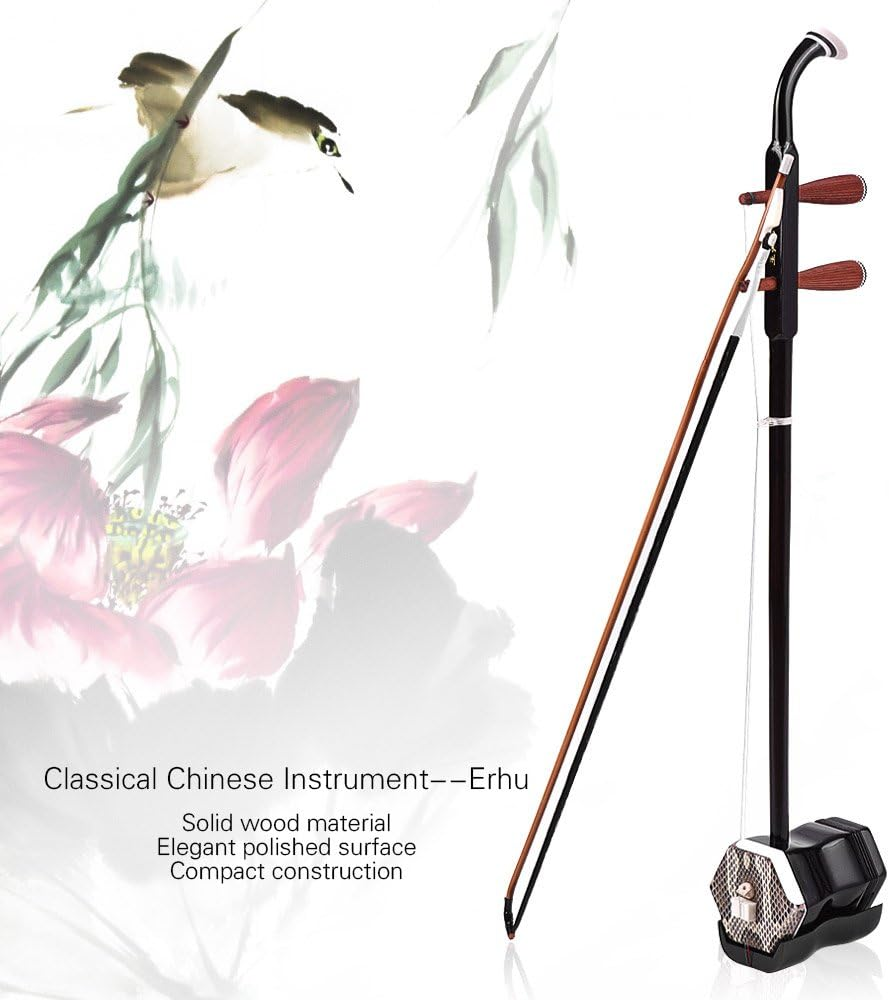 Mingzhe Solidwood Erhu Chinese 2-String Violin Fiddle Stringed Musical Instrument Dark Coffee image number 5