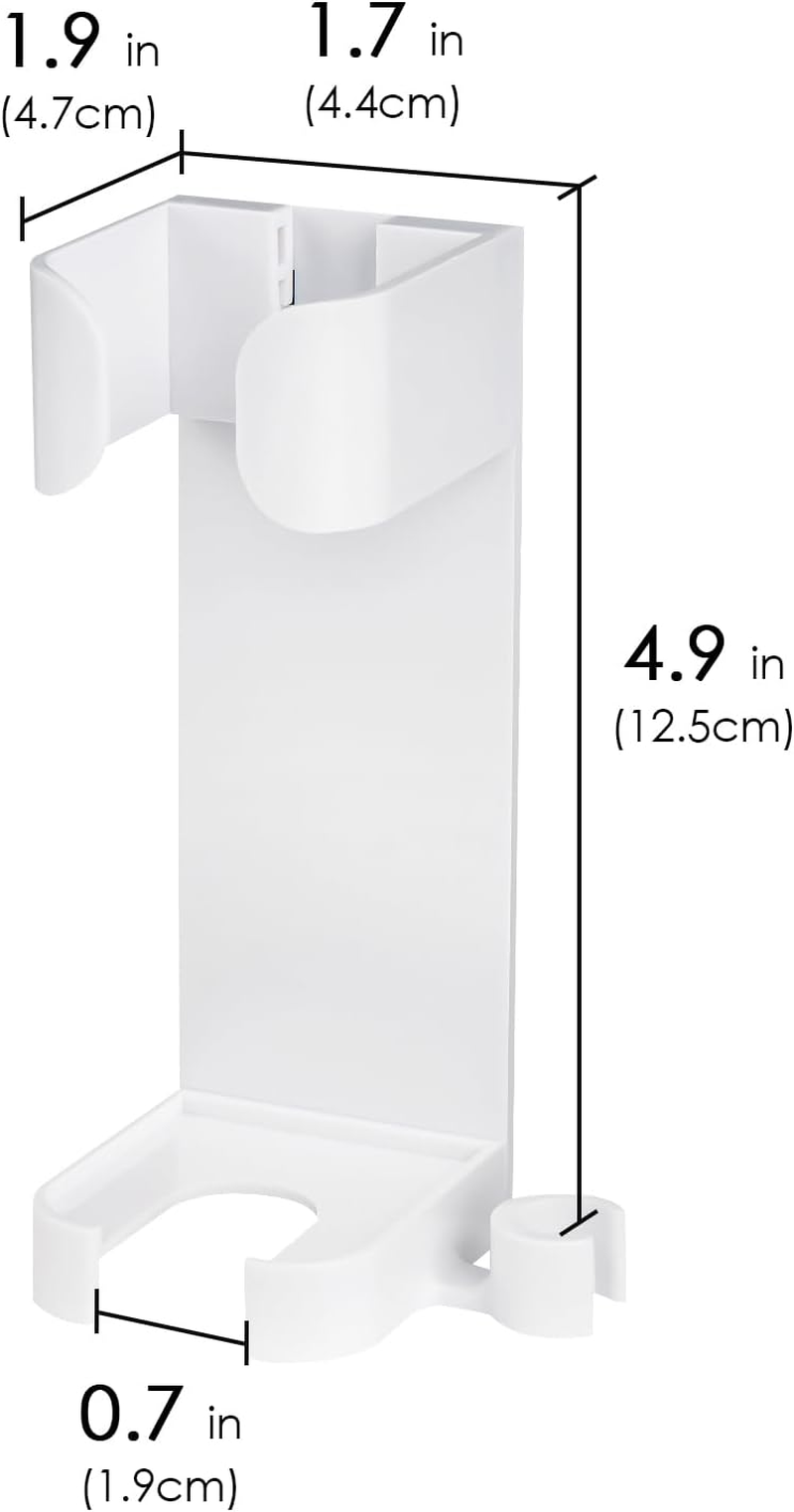 Happylily 2 Pack Detachable Curling Iron Holder Wall Mount, Wall Mount Hair Dryer Holder, Styling Tool Storage Organizer Stand (White) image number 5