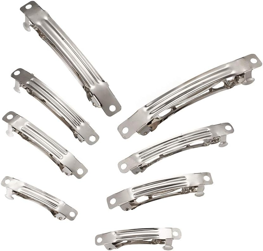 FASHEWELRY Hair Clip, 120Pcs Alligator Iron Hair Clips, 12 Style, 3 Colors, Hair Barrette Blanks for Bows Making, Hair Accessories, Size 31X8X8Mm-57X11X10Mm, for Women