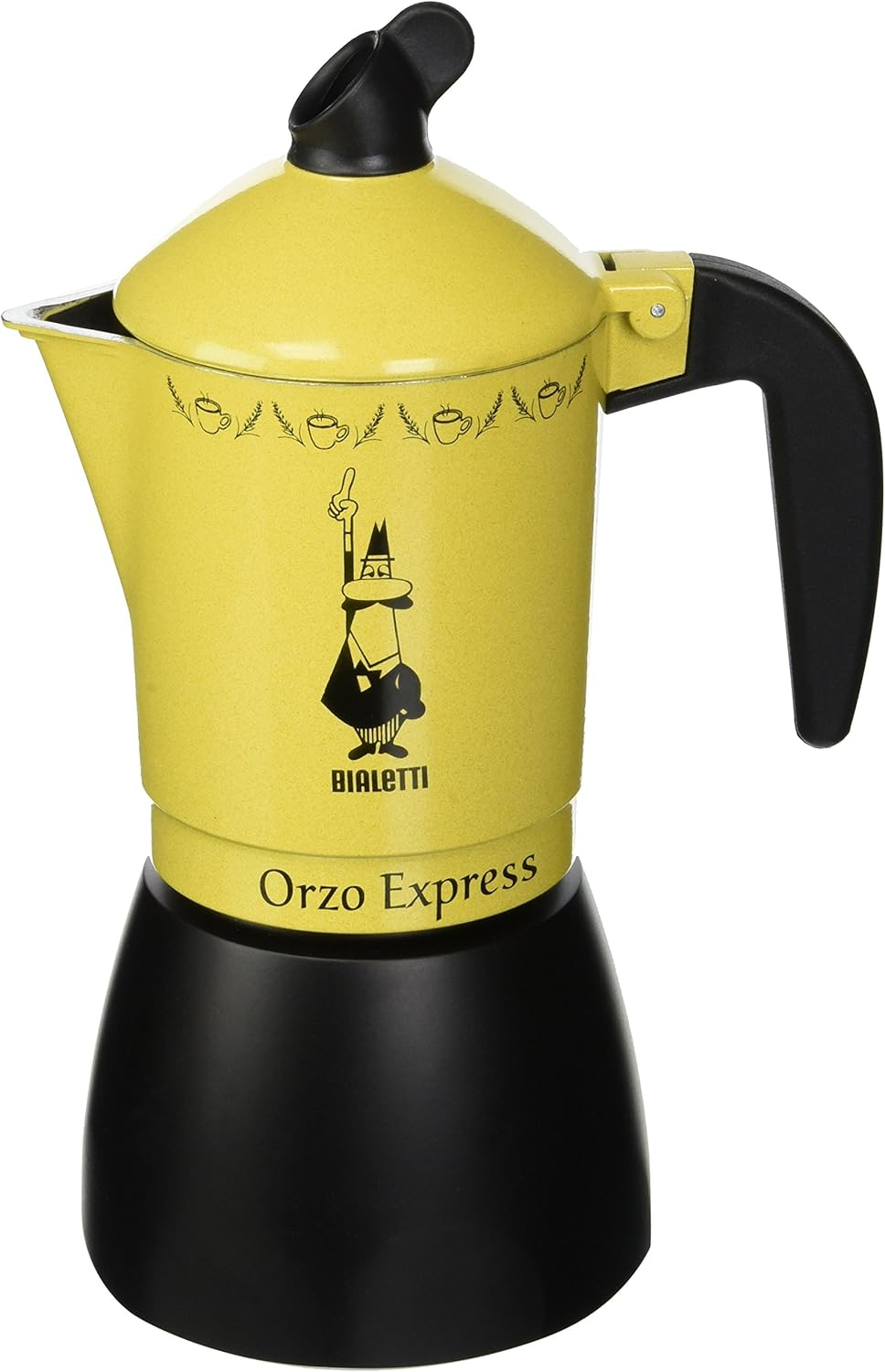 Bialetti Moka Orzo Express Coffee Pot with Horziera, 4 Cup Capacity, Yellow image number 2